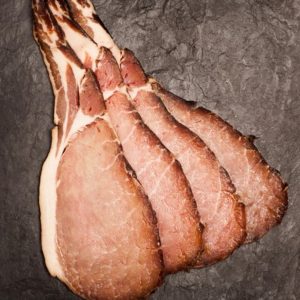 Welsh Dry Cured Treacle Back Bacon – Per kg